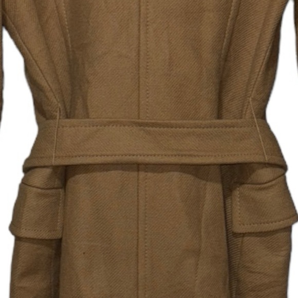 Zara Camel Wool Wrap Collar Coat - Picture 12 of 16